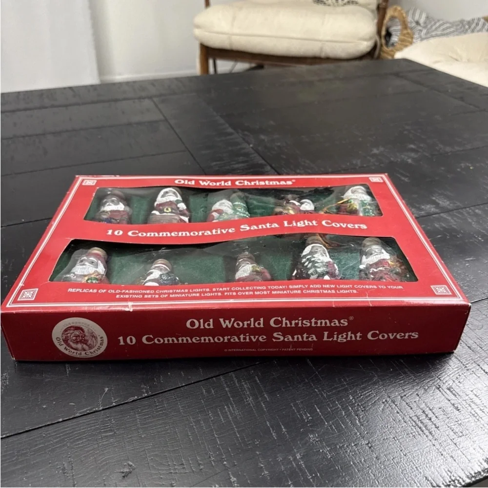 Vintage Old World Christmas Decor Santa Light Up Covers Lot Of 10 St Nick Lights
